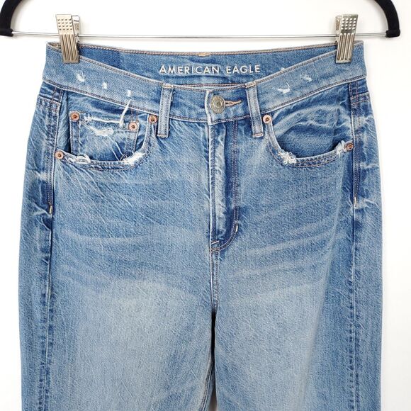 AE AMERICAN EAGLE Women's Size 4R Super High-Waisted Baggy Wide-Leg Jeans Trendy - Picture 5 of 16